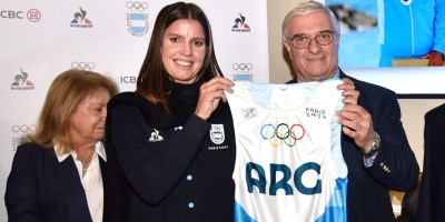 Eugenia Bosco junto al presidente del Comité Olímpico Argentino, Mario Moccia. - Comité Olímpico Argentino -