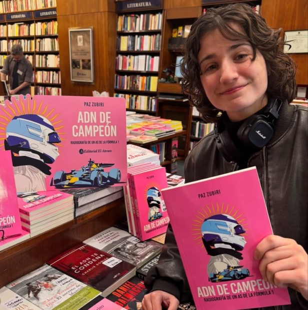 "Pachu" Zubiri, también autora de un libro de Fórmula 1.